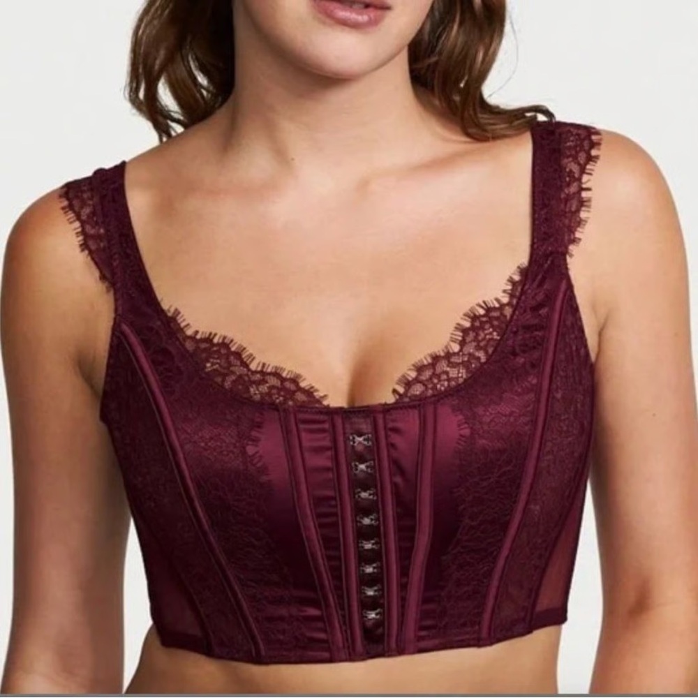 Brand New Victoria's Secret Dream Angels Deep Burgundy Lace Bralette. Size M